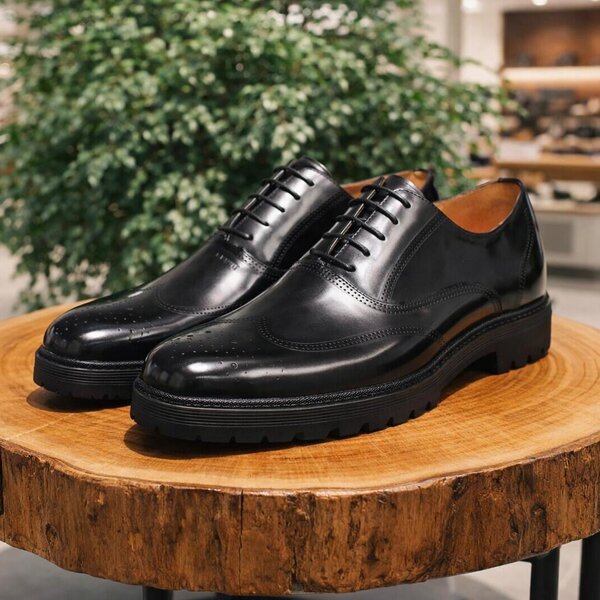 Chaussures Richelieu en cuir noir pour homme