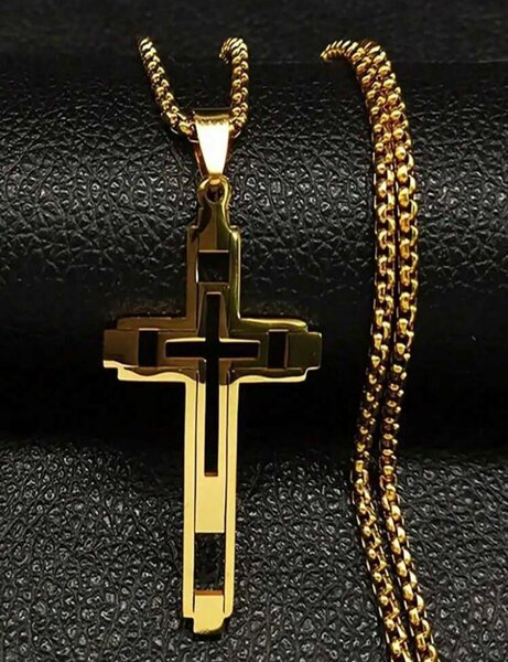 Collier Croix en Acier Inoxydable