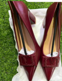 Talons épais à bout carré, bordeaux