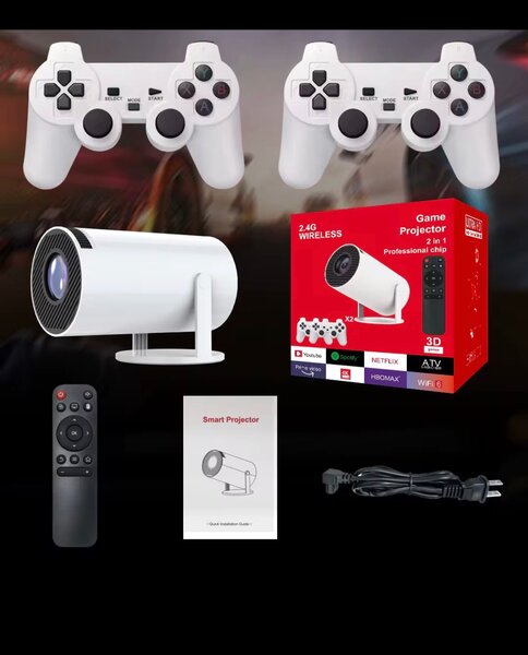 Projecteur de jeu Android 4K avec manette
