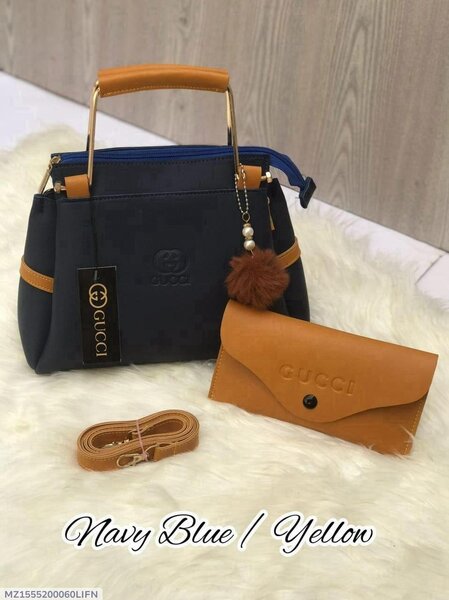 Girl's Rexine Plain Hand Bag Set