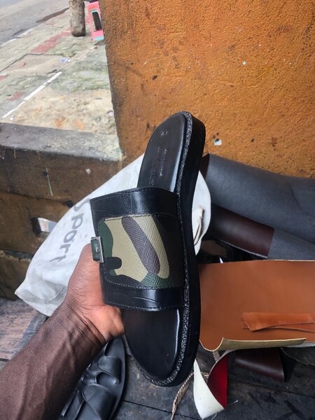 Sandales Noires Camouflage Homme