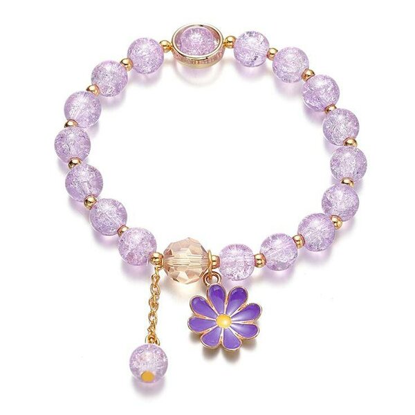 Bracelet perlé fleur scintillante