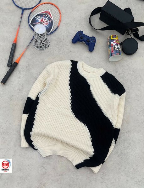 Pull en maille bicolore