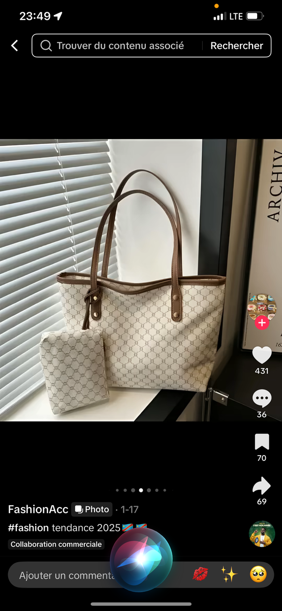 Sac cabas élégant tendance