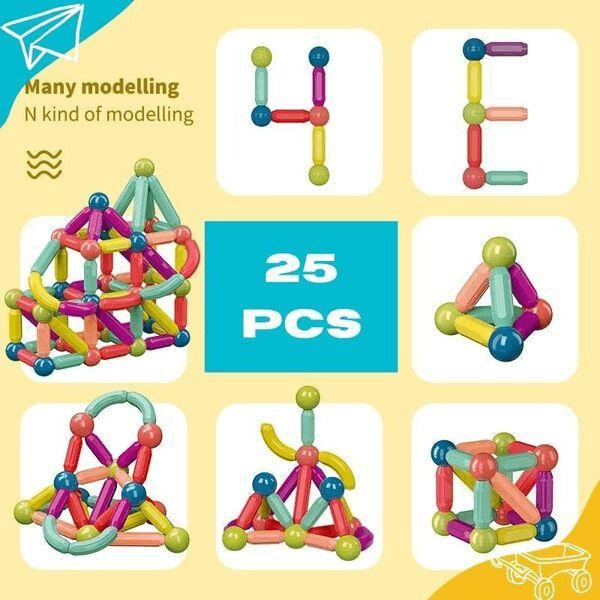 Colorful Magnetic Blocks - 25 Pcs Endless Creative