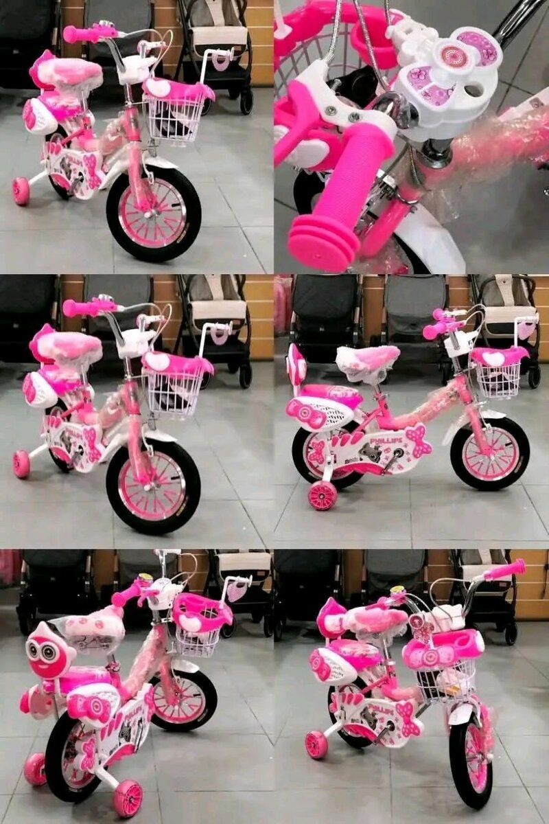 Vélo Enfant Rose avec Roulettes