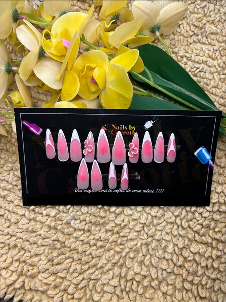 Ongles Postiches Rose Floral