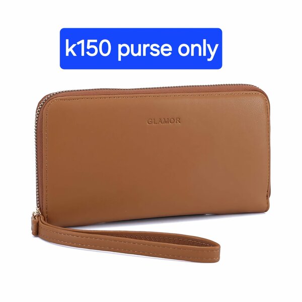 Brown patent leather wallet