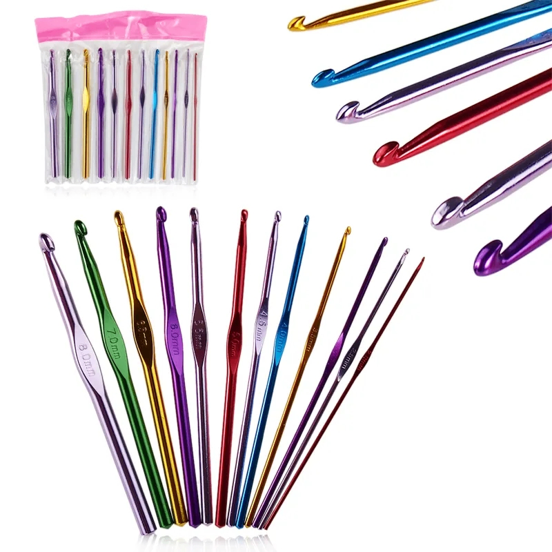 12pcs  aluminium crochet hook set