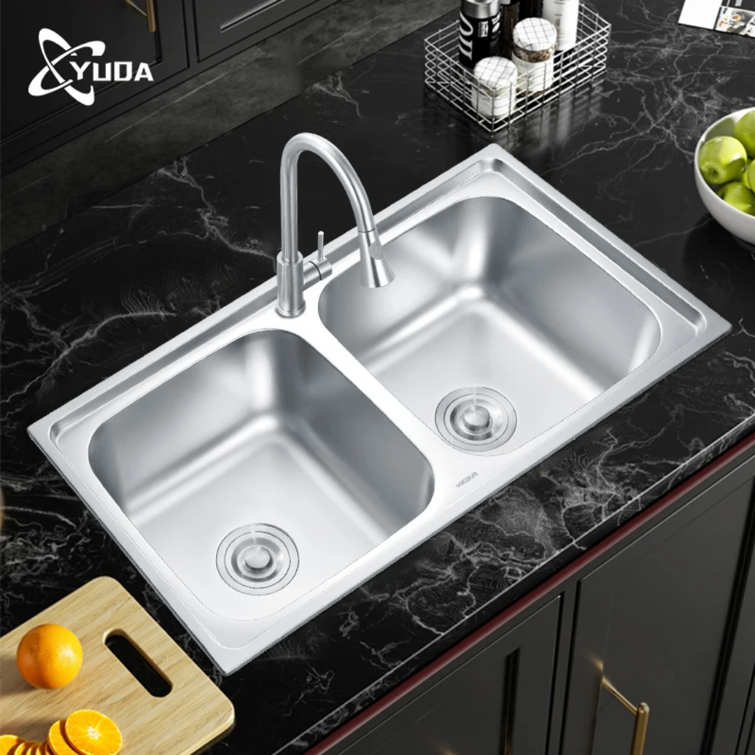 Evier de cuisine double bacs inoxydable