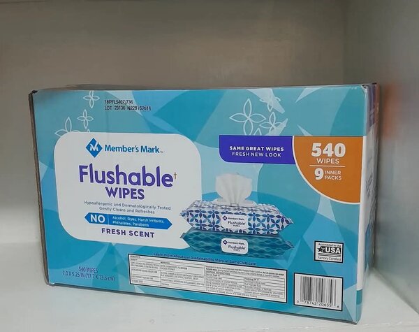 Flushable wipes