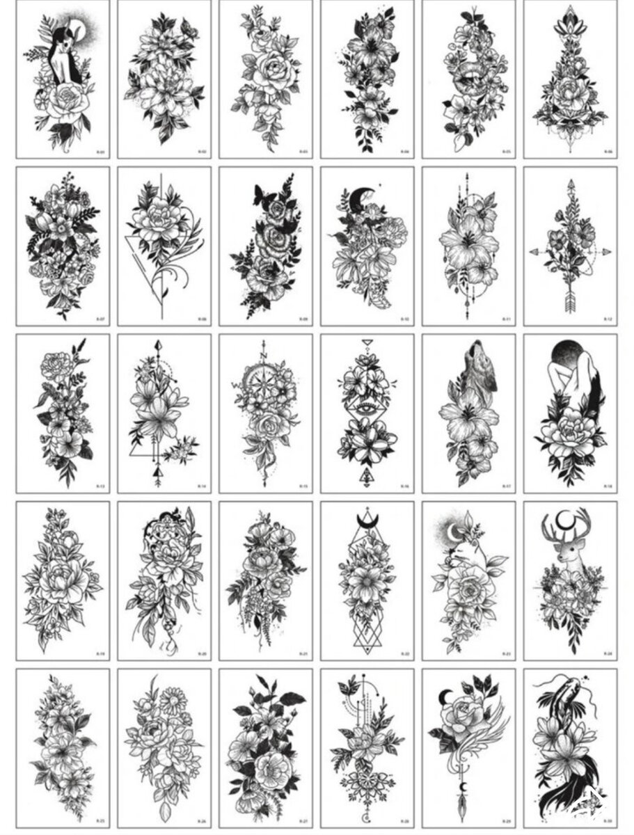 Tatouages temporaires floraux