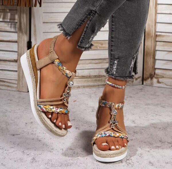 Sandales à plateforme bohème