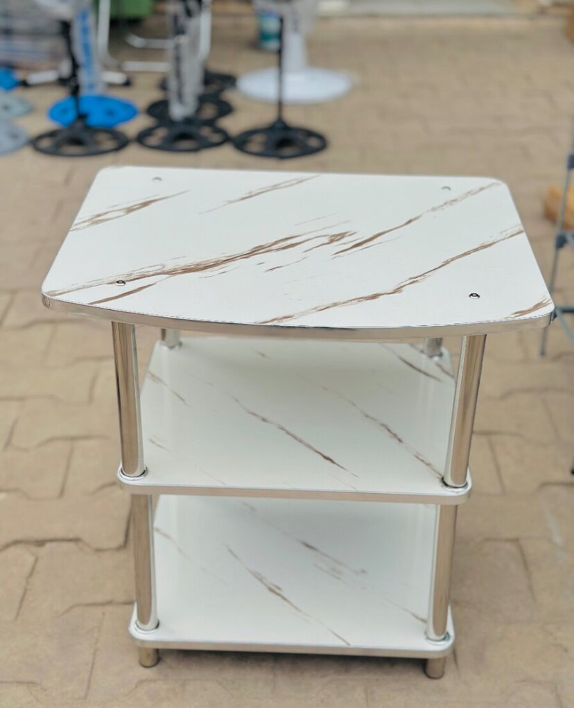 Meuble TV blanc marbré