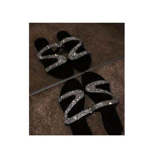 Ladies Beach Flat Sandals Diamond Fsandals Slippers