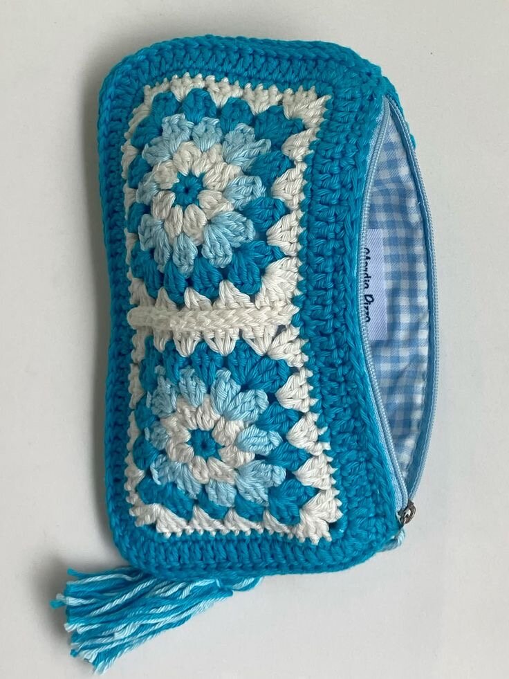 Pochette crochet multicolore