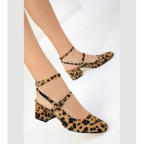 Soho Women's Fashion Ladies Leopard Patterned Block Heel Sho