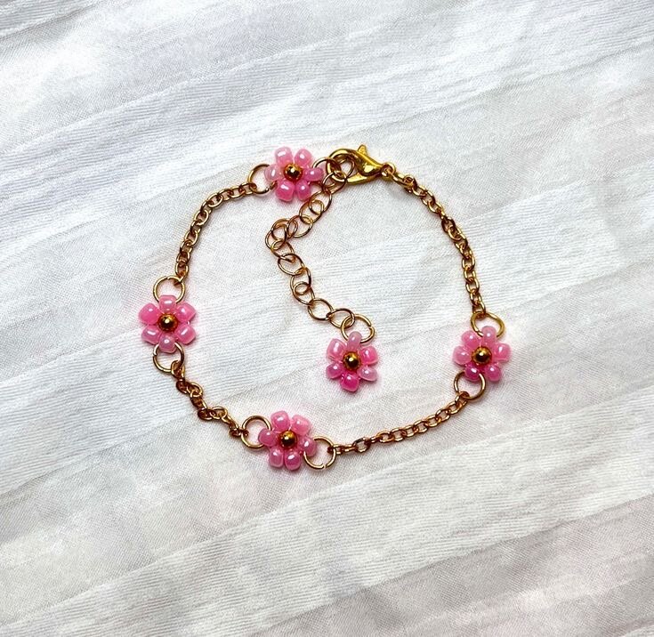 Bracelet fleur colorée élégante