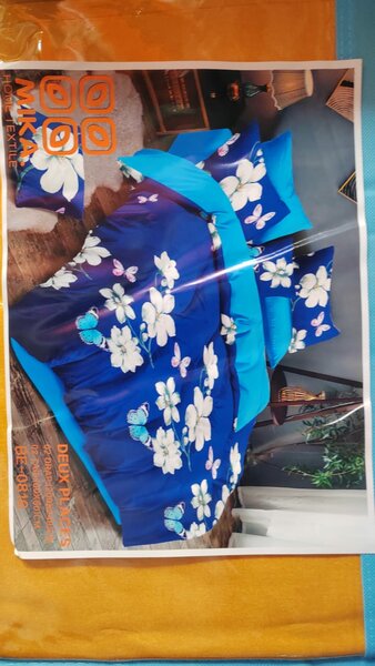 Parure de lit fleurs bleues