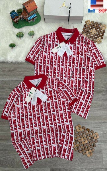 Polo imprimé rouge élégant