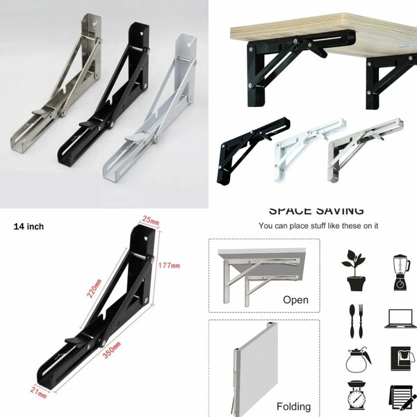 Support pliant mural 14'' robuste