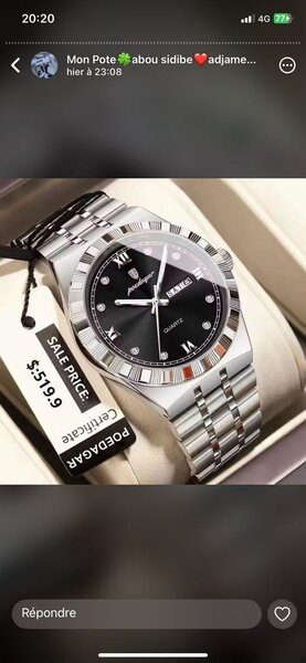 Montre Homme Acier Inoxydable