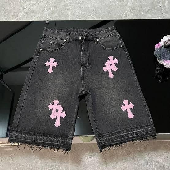 Shorts en Jean avec Motifs Style Urbain
