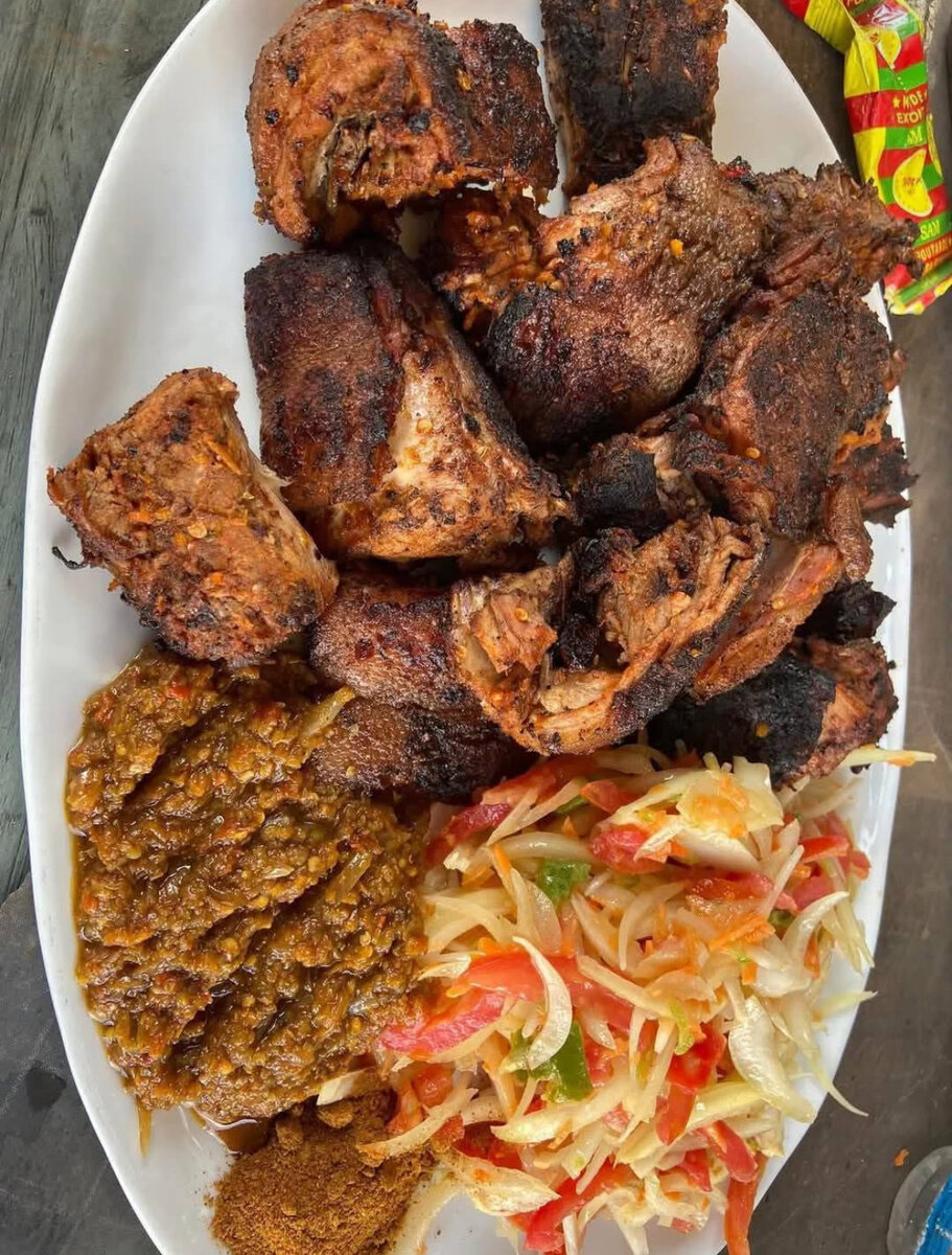 Cabri braisé + attiéké