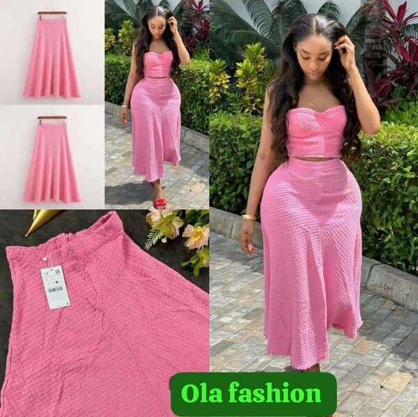 Jupe longue rose élégante