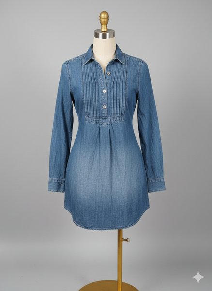 Chemise tunique en jean