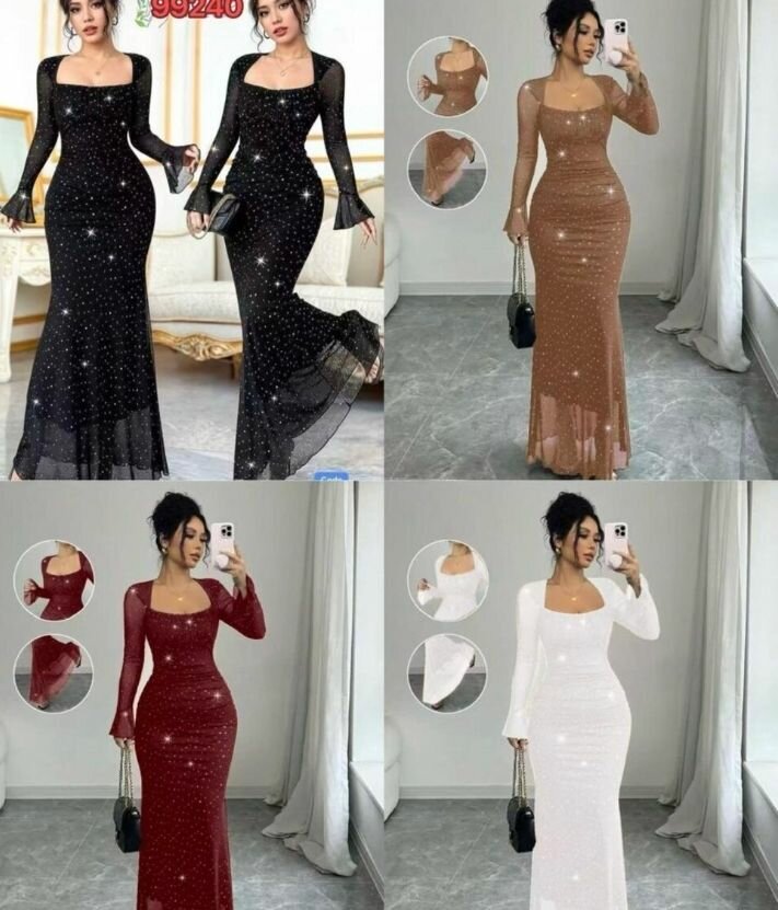 Robe longue scintillante élégante