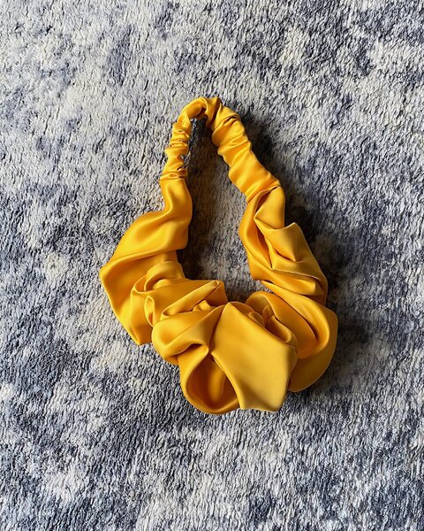 Bandeau-chouchou  Satin Doré