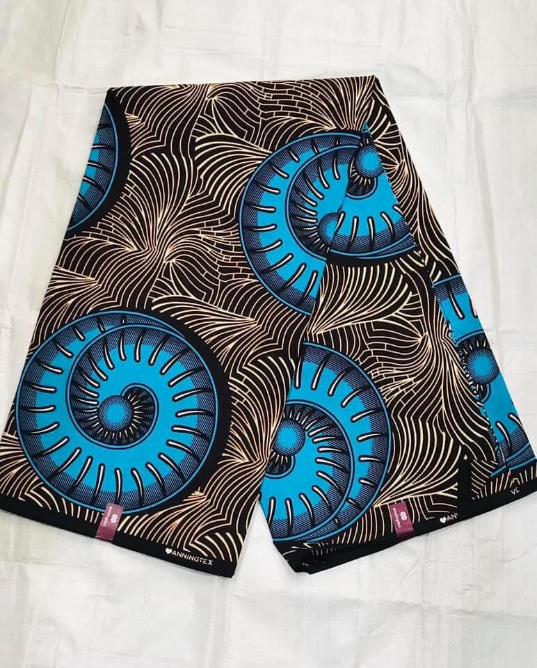 Original Cotton Wax Chitenge Fabric with 6 Yard Print 