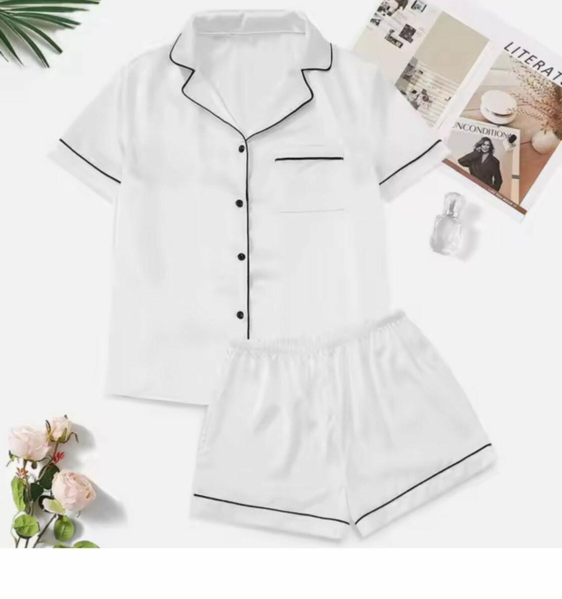 Pyjama Satin Deux Pièces Femme