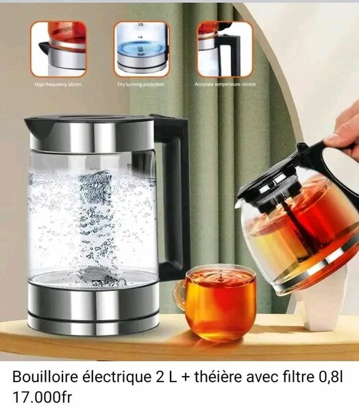 Bouilloire électrique 2L avec théière