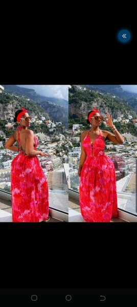 Robe longue d'été rouge