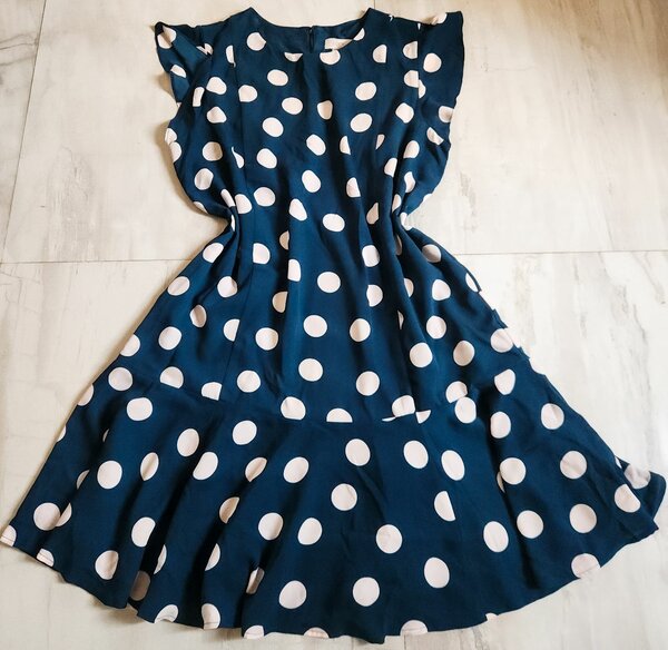 LOFT Green And White Polka Dot Dress