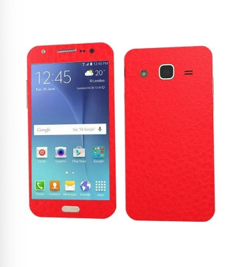 Samsung Galaxy J5 2015 Red Common Leather Texture Mobile Skin