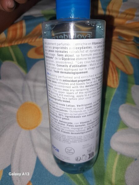 Évoluderm soin de visage lotion tonique vitamine E peaux nor