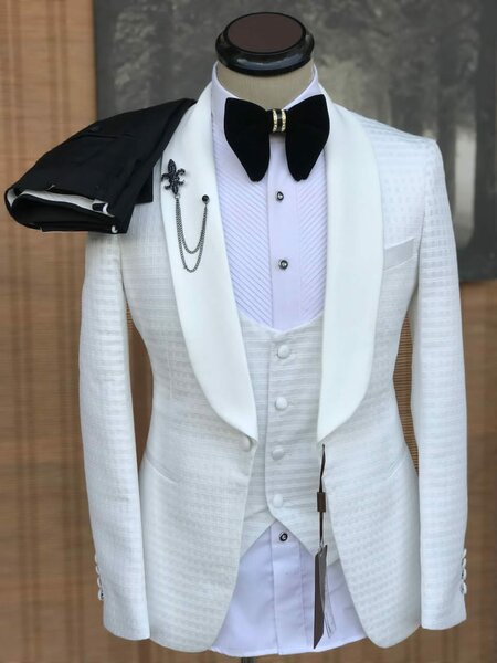 men's white suit