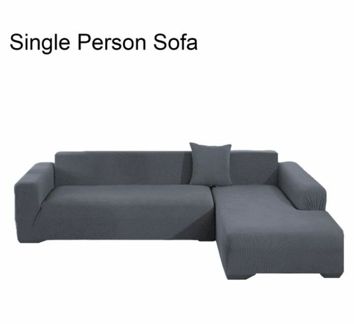 1 Set Sofa Cover Thicken Scratch Resistant Solid-Dark Gray