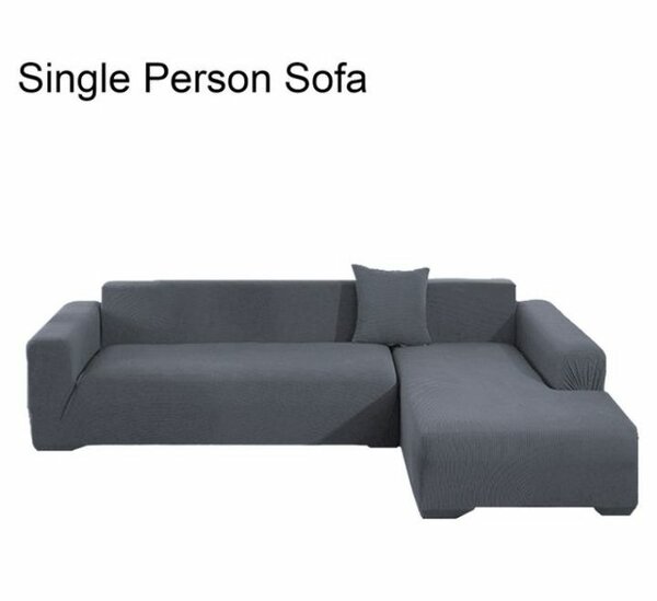 1 Set Sofa Cover Thicken Scratch Resistant Solid-Dark Gray