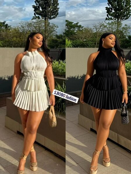 Robe plissée élégante femme