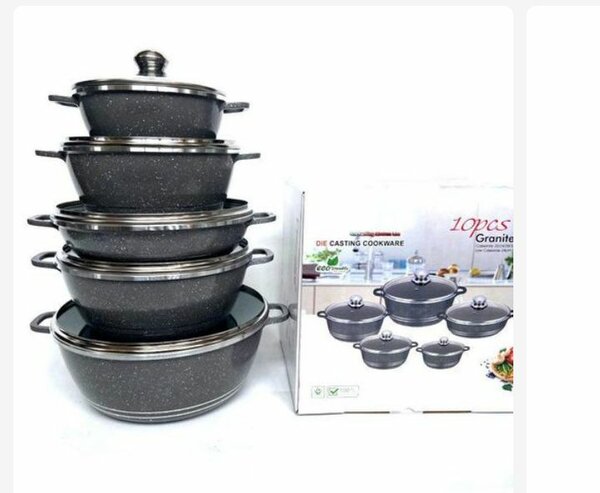 10 set granite countertops non-stick cookware