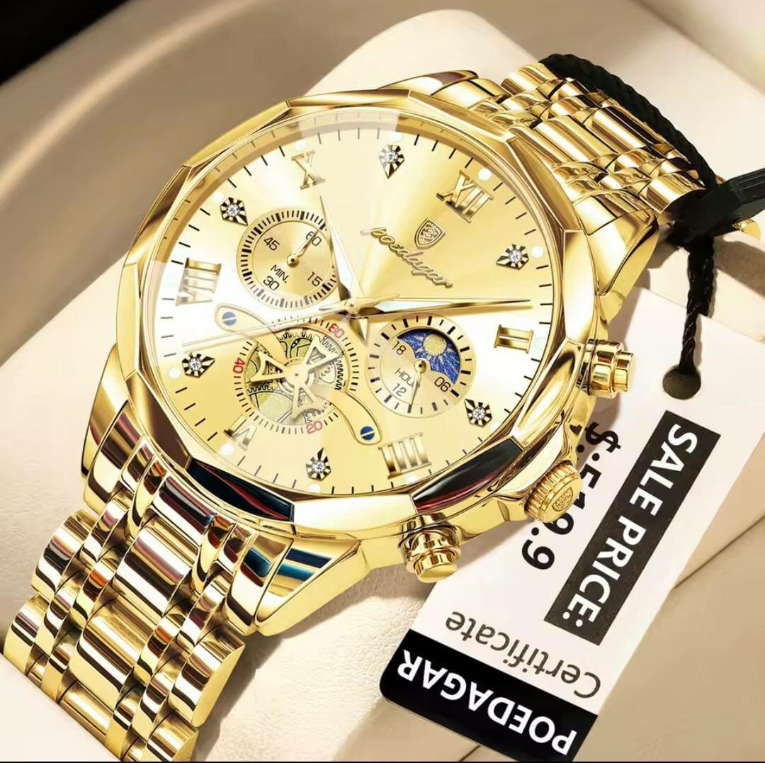 Montre Homme Luxe Dorée