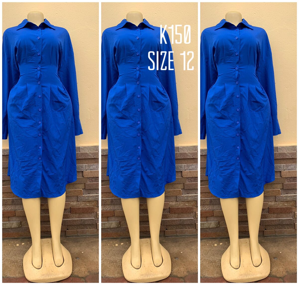 Blue shirt dress, size 12