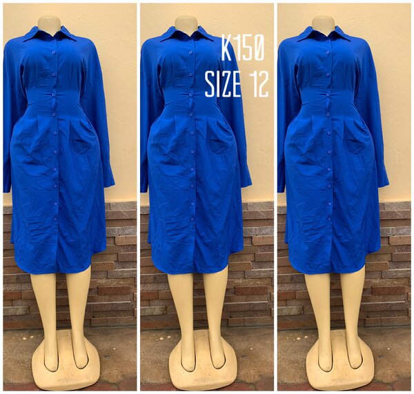 Blue shirt dress, size 12