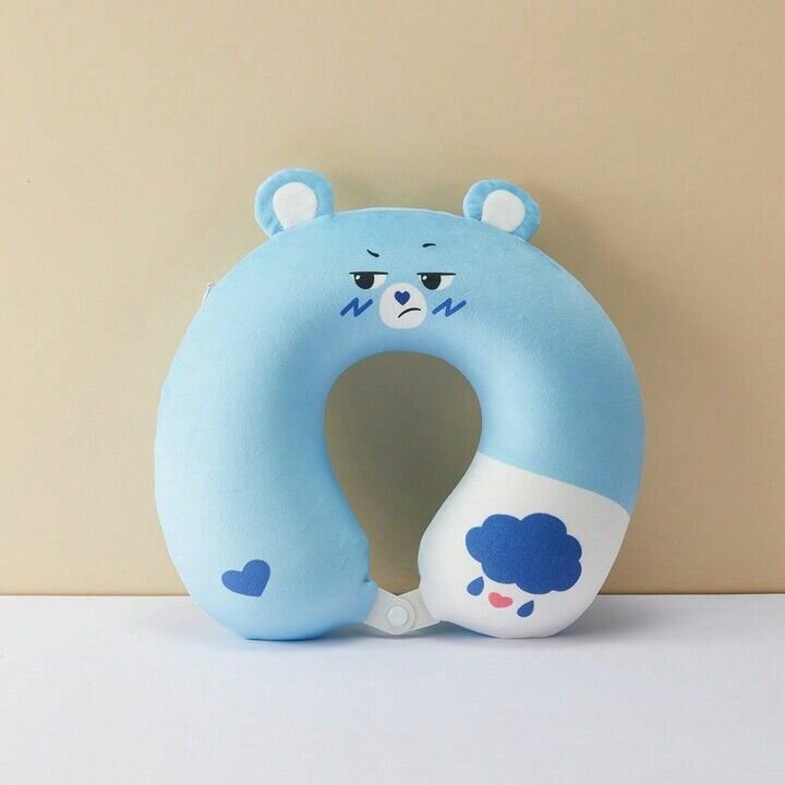 Care Bears' GRUMPY BLUE travel neck pillow for kids