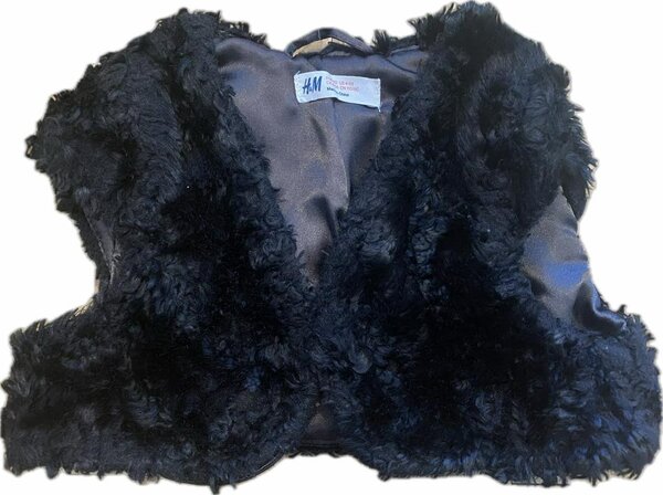 Veste à fourrure noire 110cm